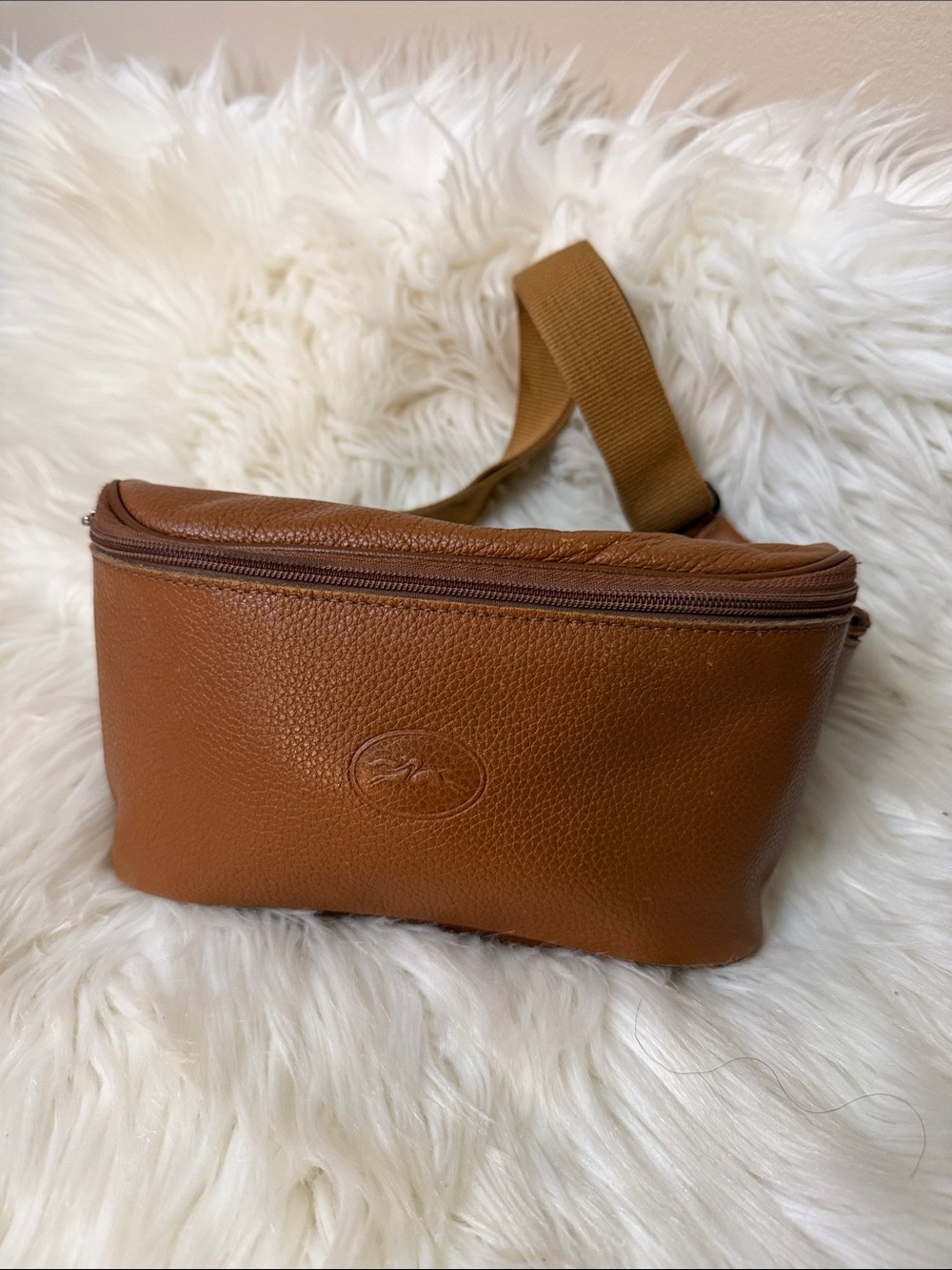 Longchamp Tan Leather Belt Bag